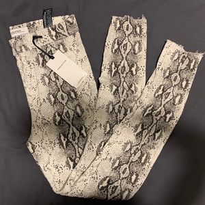 ZARA High Waist Skinny Snake Print Jean